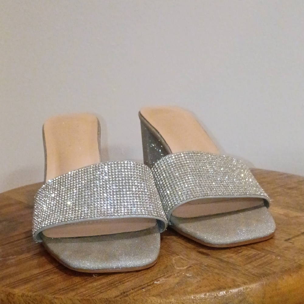Sparkling Silver Women's Mules